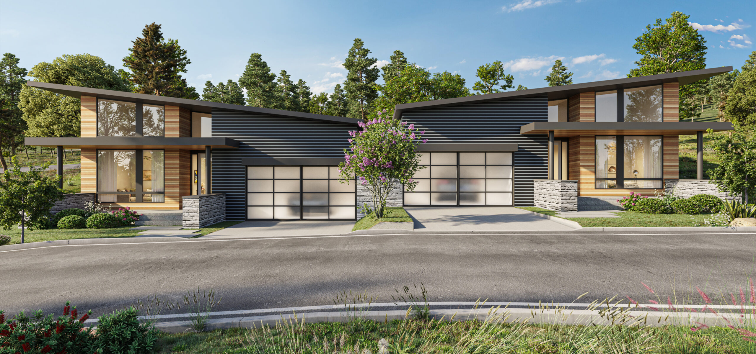 MRK Duplex Homes Downhill Duplex Final Color Render MRK Duplex Homes Downhill Duplex Final Color Render